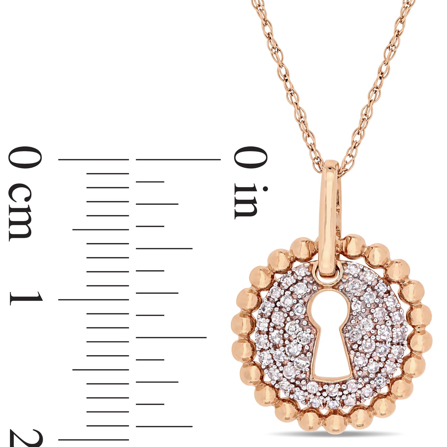 Keyhole Diamond Necklace in 10k Rose Gold