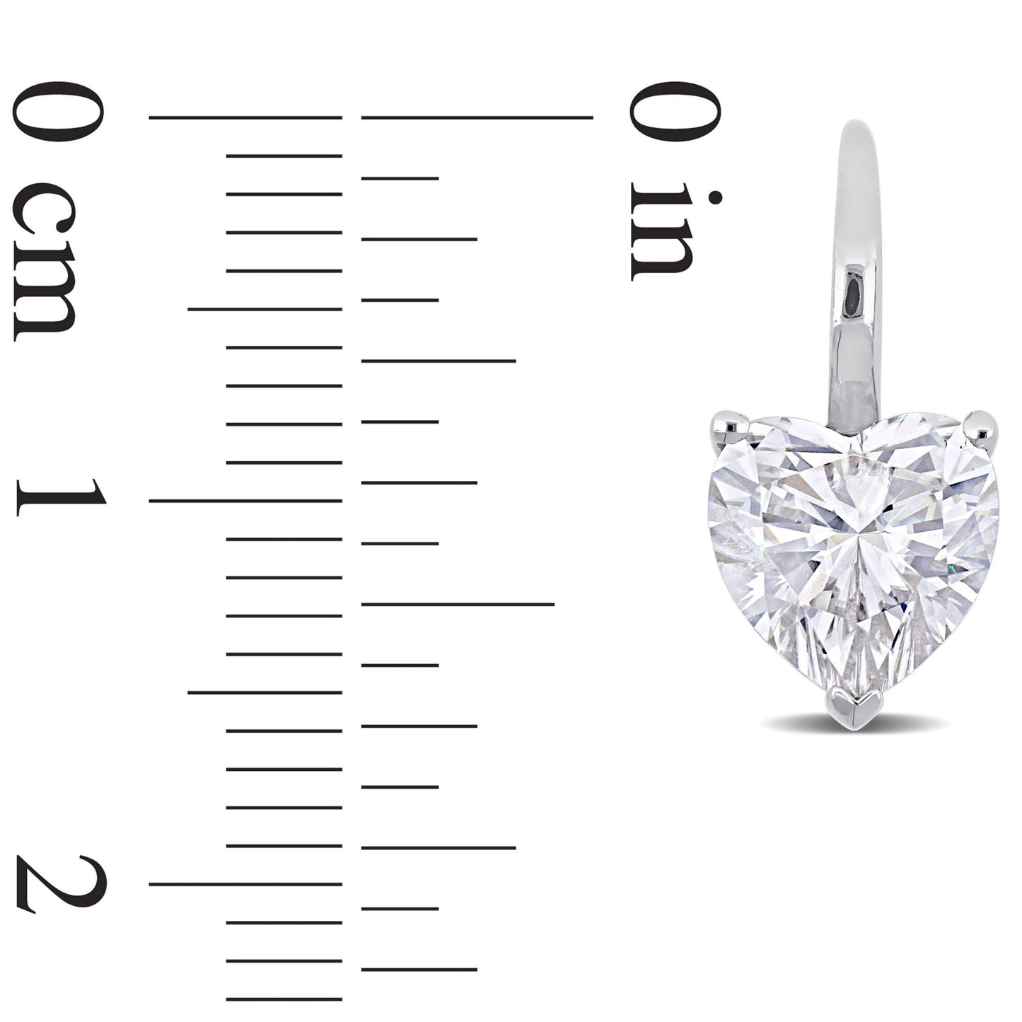 4ct Heart Moissanite Earrings in 14k White Gold