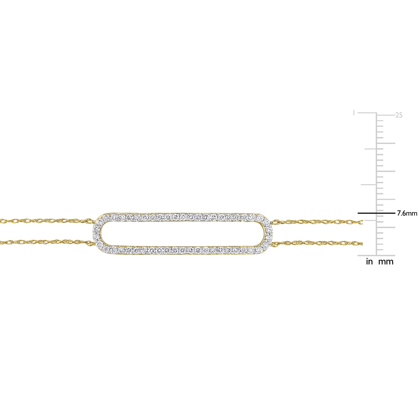 Rectangular Diamond Bar Bracelet in 10k Yellow Gold