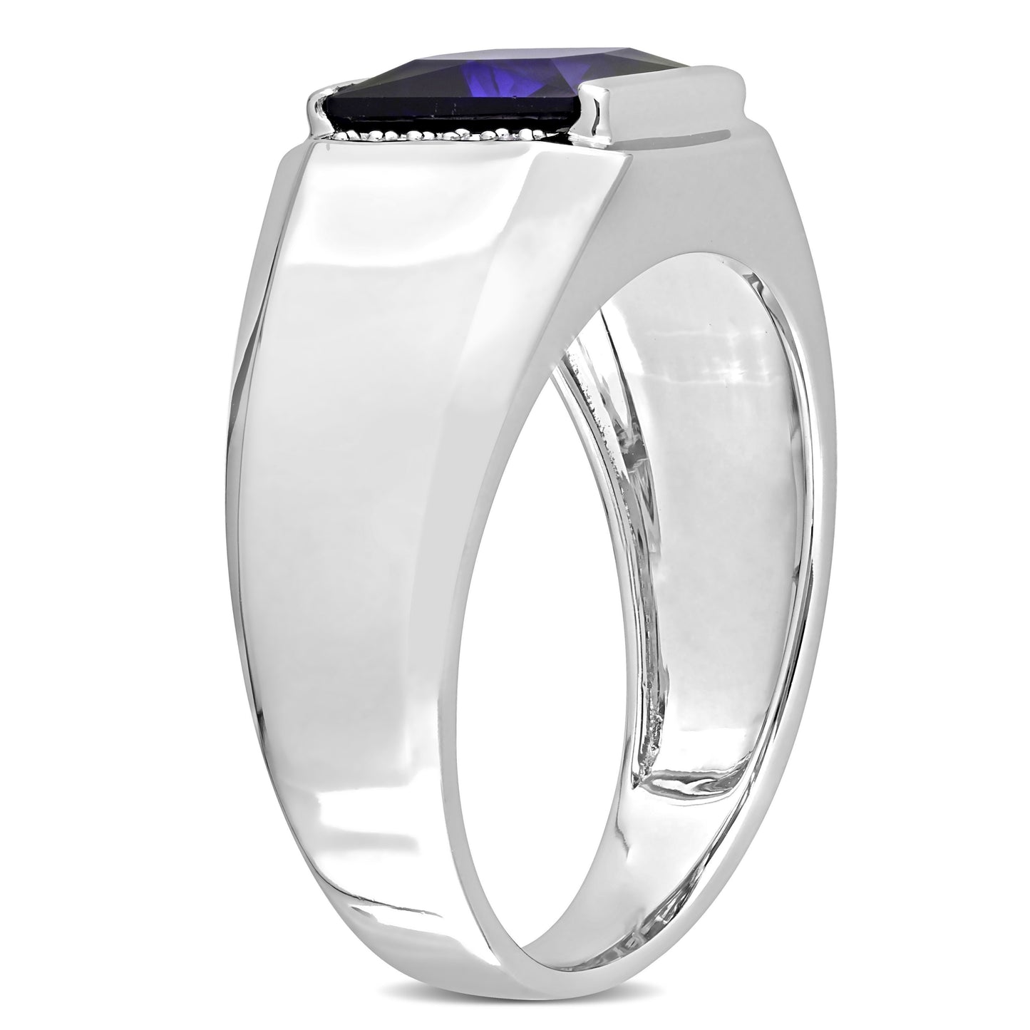 Sapphire & Diamond Ring in 10k White Gold