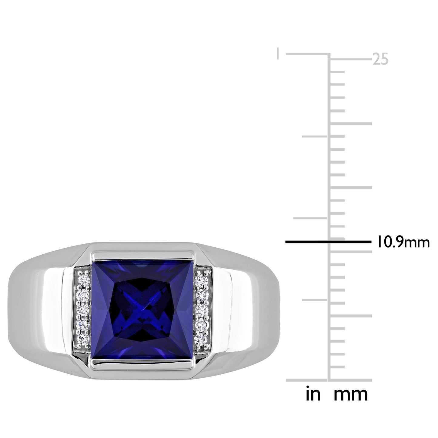 Sapphire & Diamond Ring in 10k White Gold