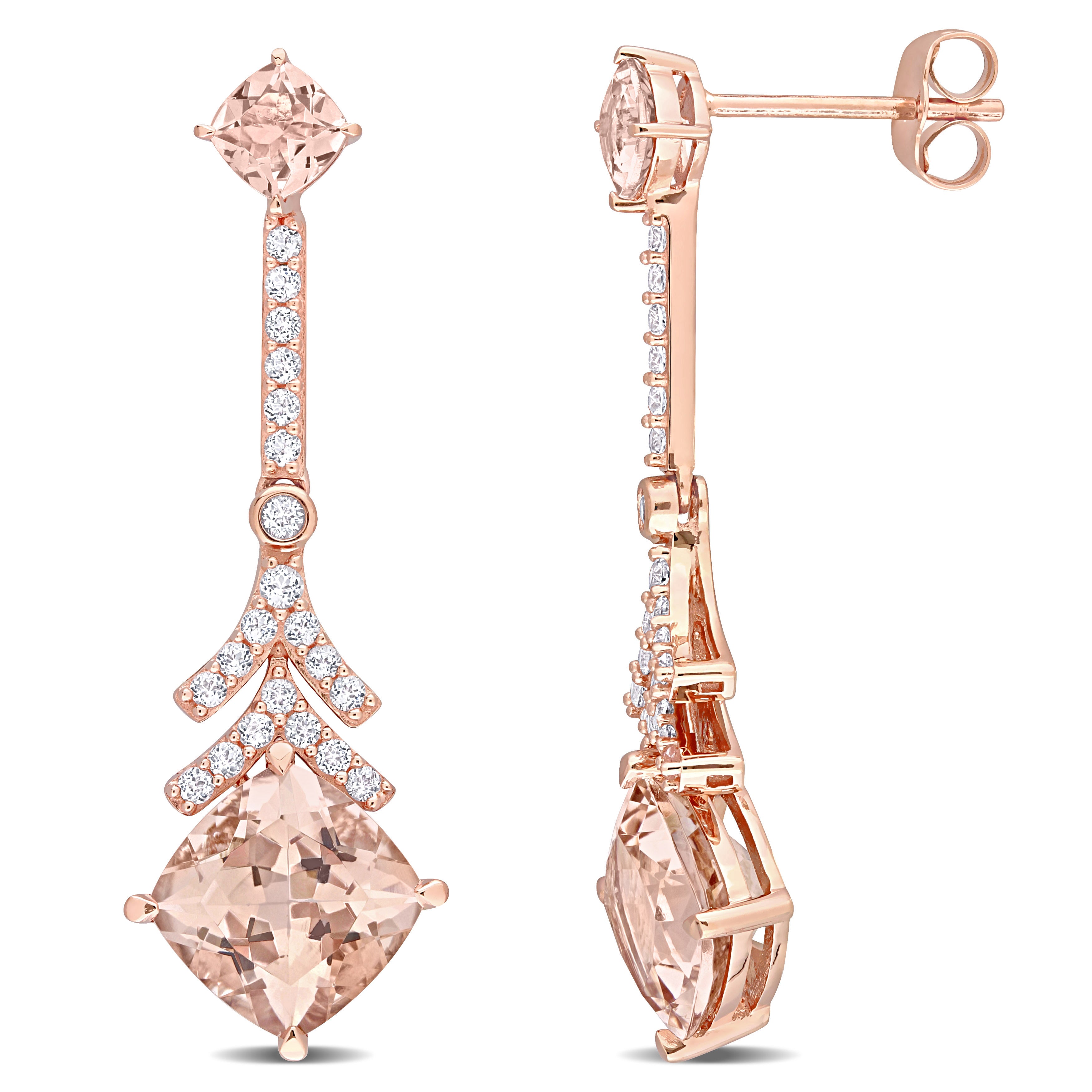 Ortensia Morganite and Diamond Earrings | Pravins