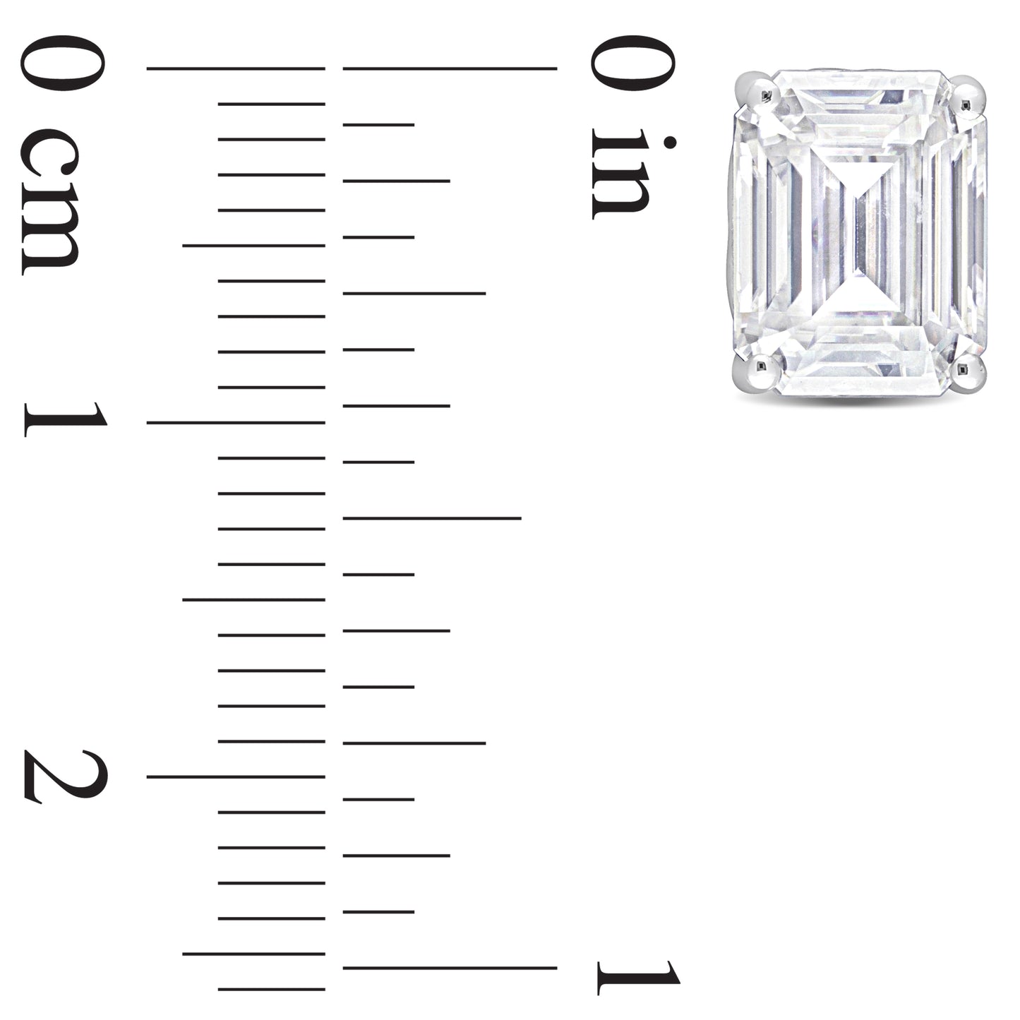 4 4/5ct Emerald Cut Moissanite Studs in Sterling Silver