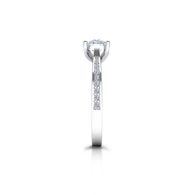 Cushion Cut Moissanite Pavé Engagement Ring