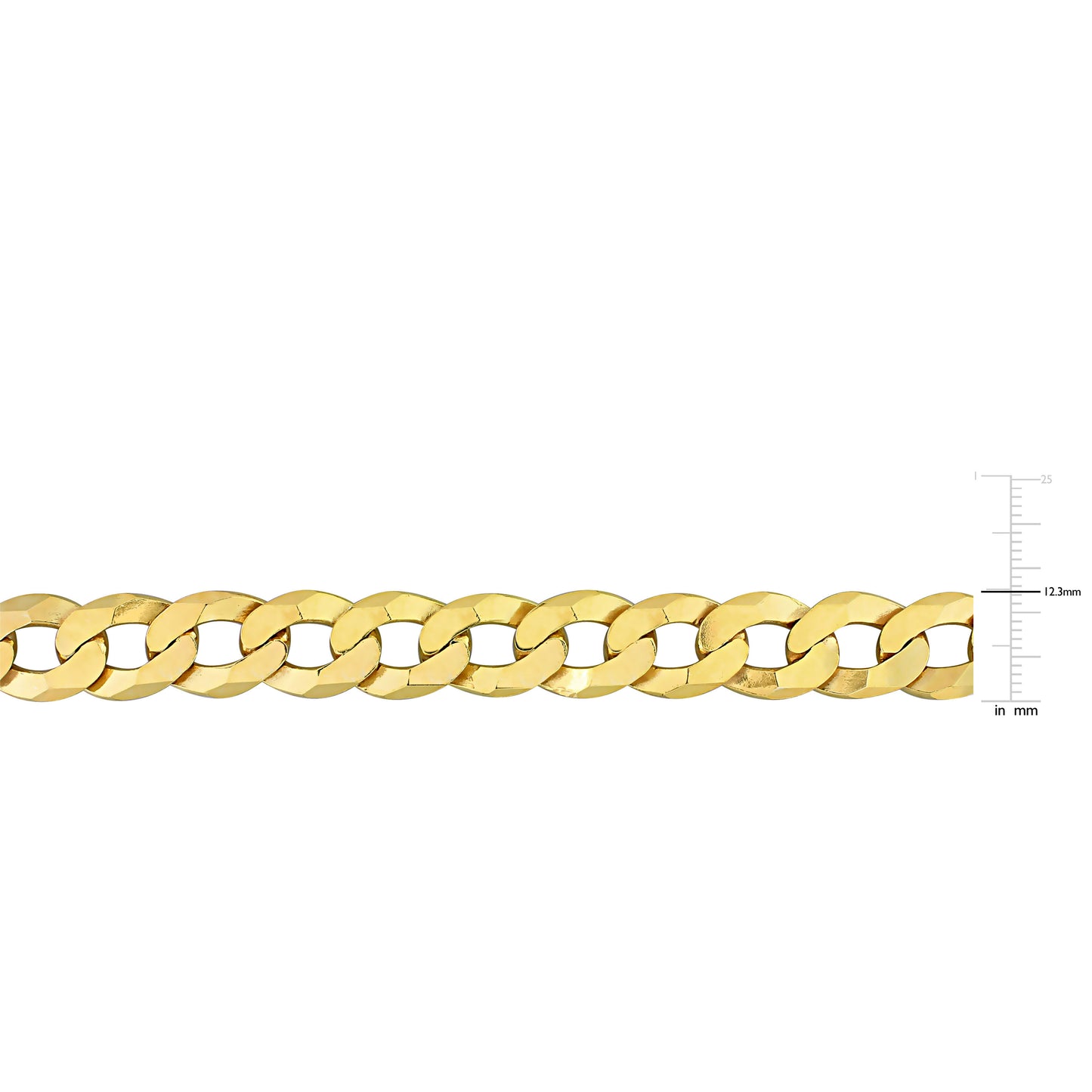 18k Yellow Gold Plated Curb Chain in 12.3mm