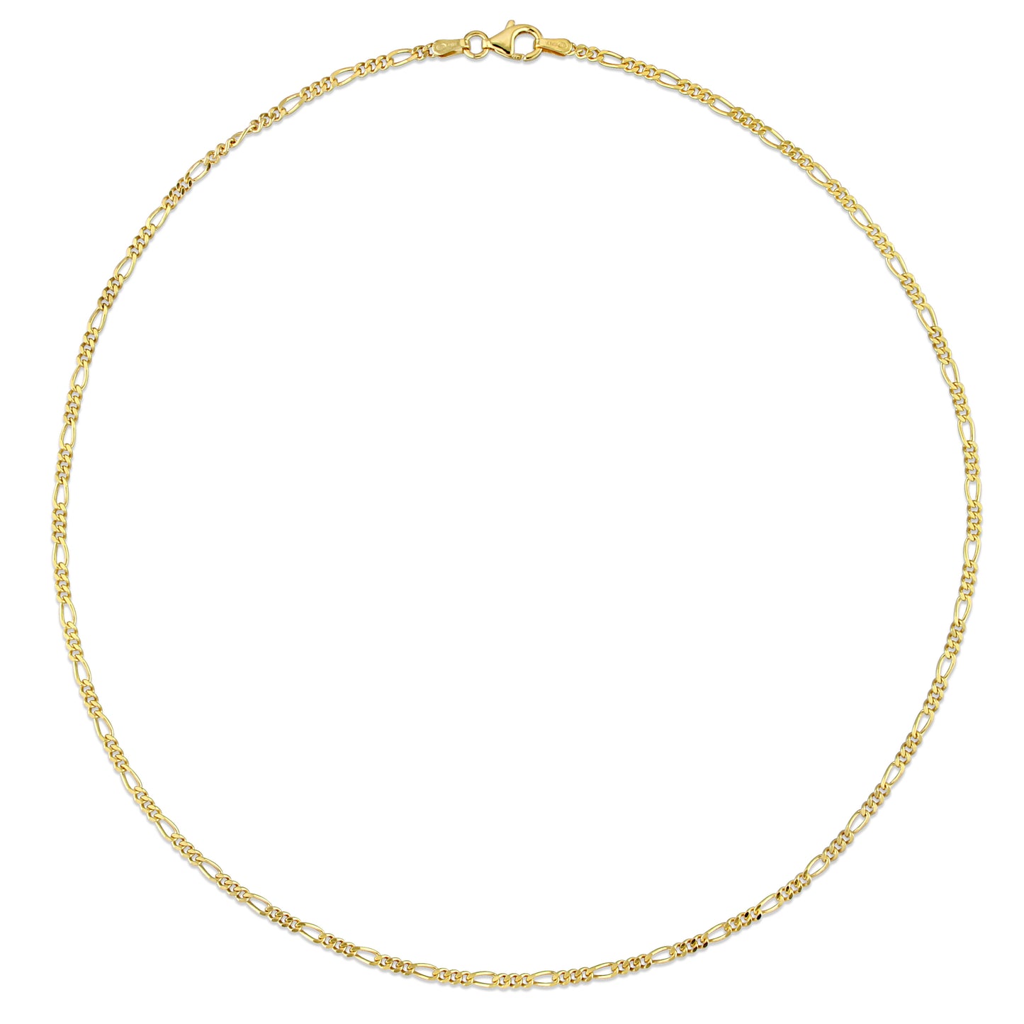 18k Yellow Gold Plated Figaro Chain in 2.2mm