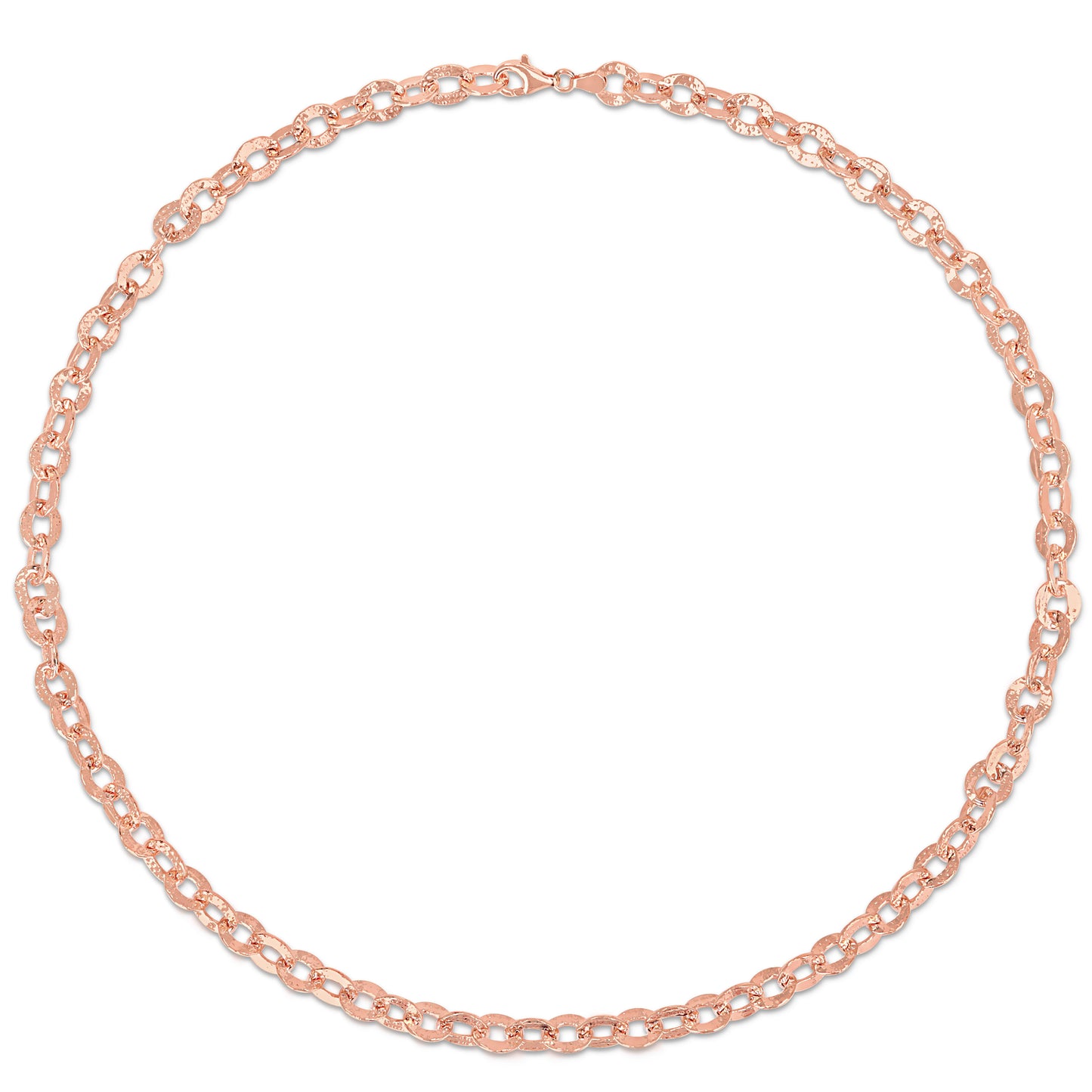 18k Rose Gold Plated Textured Rolo Chain in 8.7mm