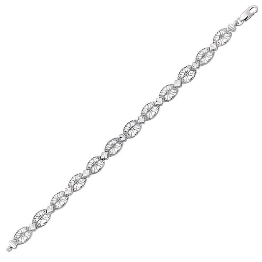 Art Deco Oval Link Bracelet in 14k White Gold